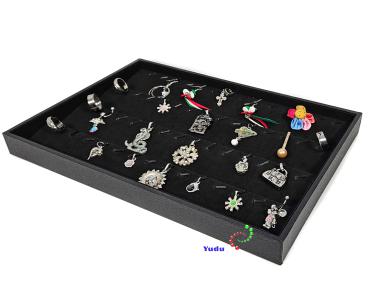 Vorlagebrett Schmuckkasten Schmucklade Schaukasten für 56 St.Anhänger Piercring Ring schwarz